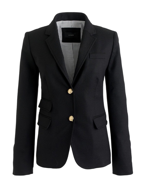 J. Crew Jackets & Blazers - J.Crew Schoolboy Blazer Wool Black Gold Crest Buttons Preppy Jacket Sz 10